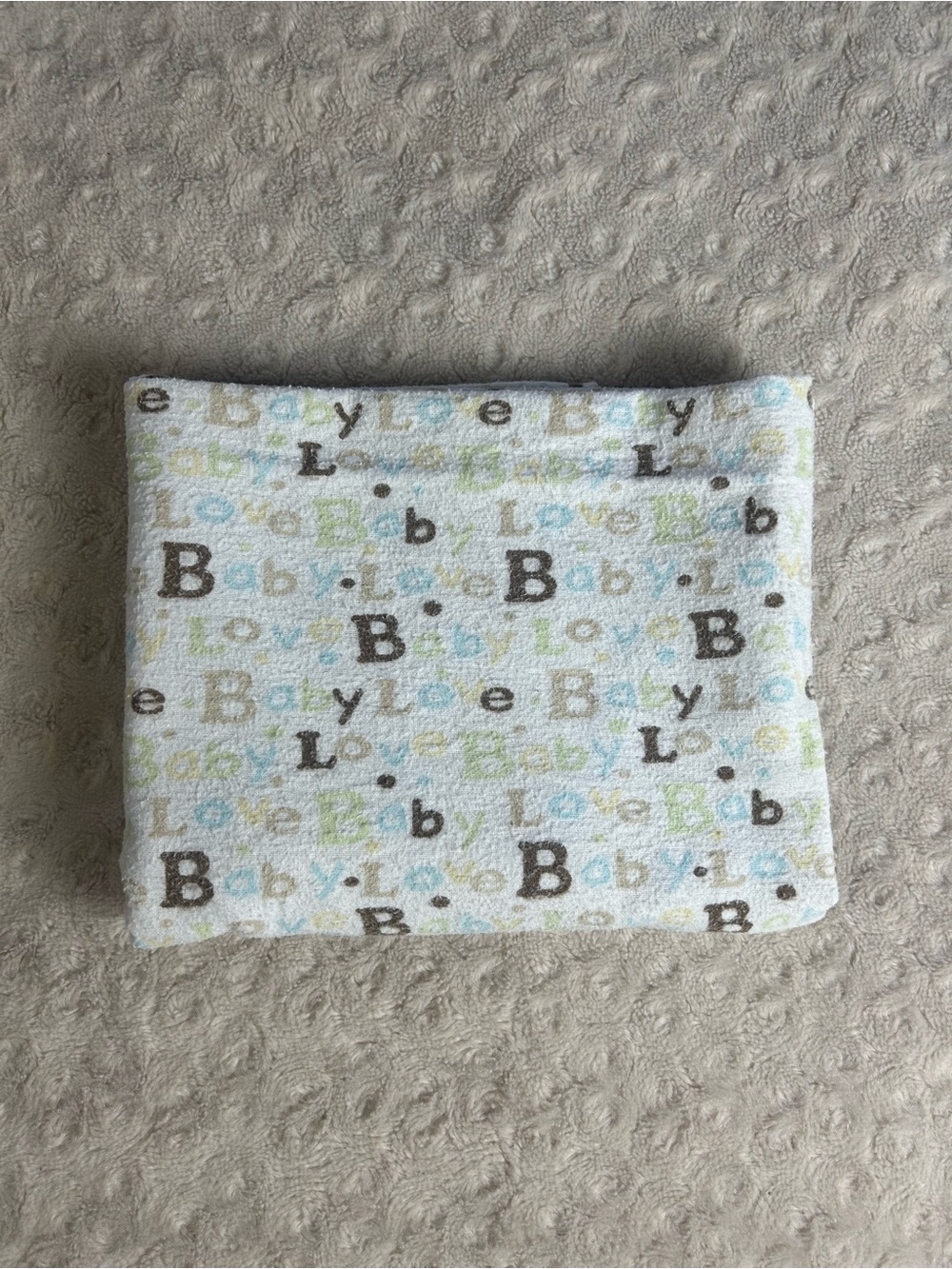 Just Born Baby Love Receiving Blanket Brown Polka Dots Flannel White Blue Green